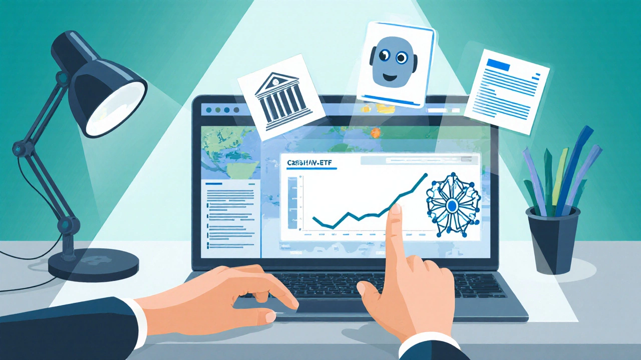 Person reviewing digital dashboard of various low‑risk cash alternatives.