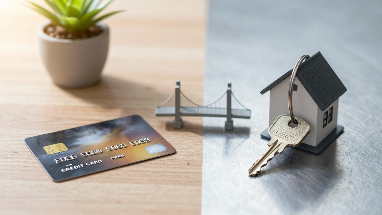 Credit card and house key representing loan alternatives