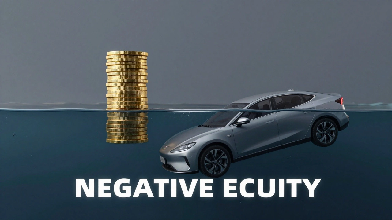 Car sinking in water while loan balance stays high