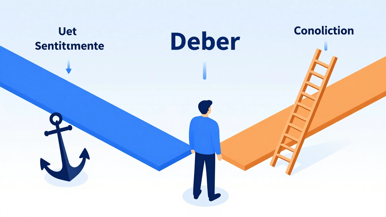 Illustration comparing the impact of debt settlement versus consolidation