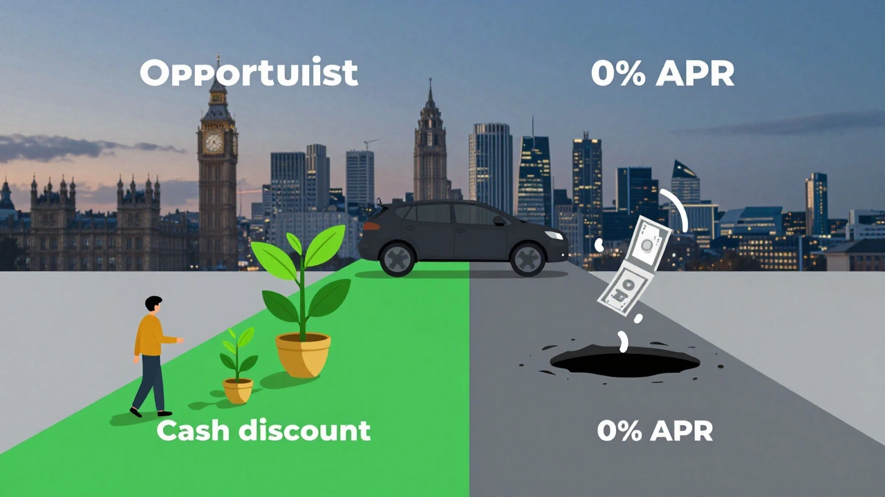 Split visual comparison of investing savings vs car loan depreciation
