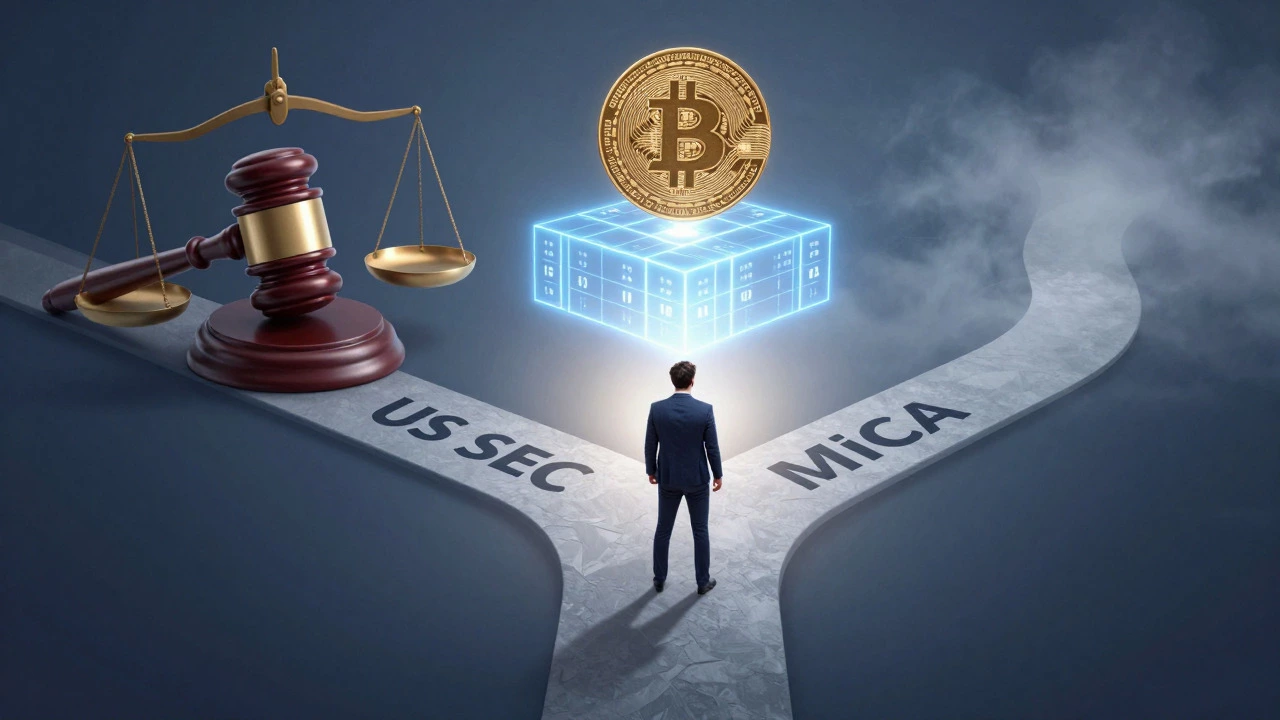 Abstract illustration of confusing global crypto regulations