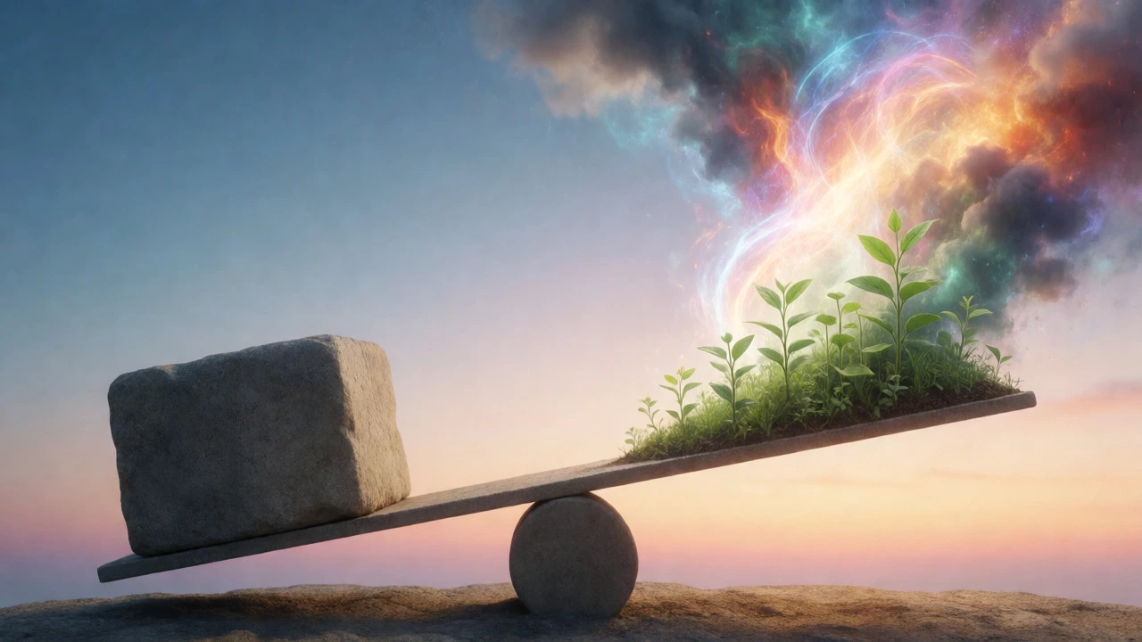 Conceptual seesaw balancing safety against investment growth