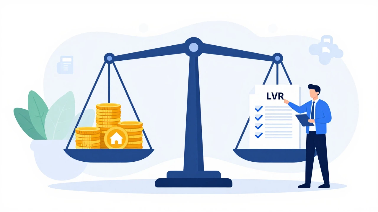 Vector illustration of mortgage equity assessment and cost comparison scale