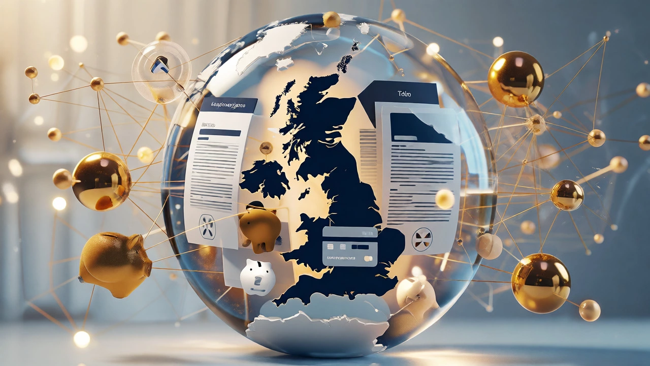 Conceptual globe showing international banking links