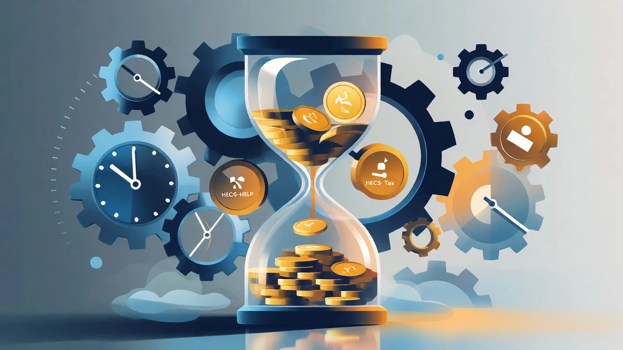 Hourglass illustration showing slow flow of tax refund money